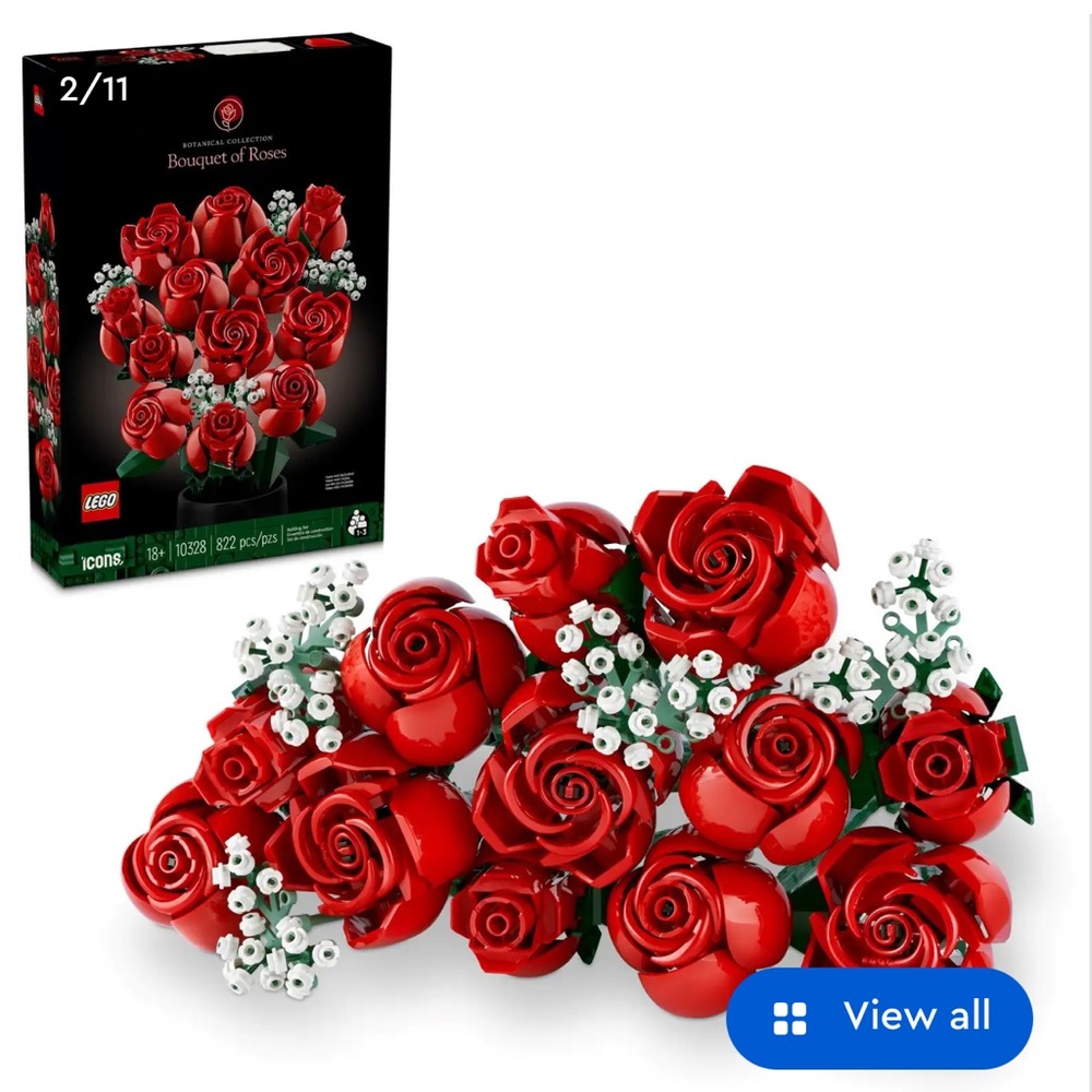 Lego Botanical Collection Red and White Rose Bouquet